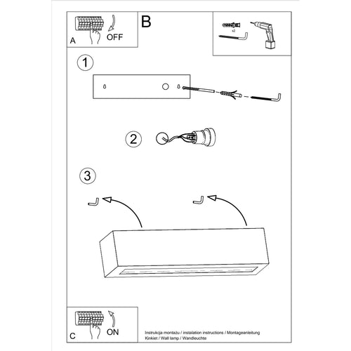 Sollux Lighting Wandlamp keramiek VEGA - 32,5x9,5x9,5cm