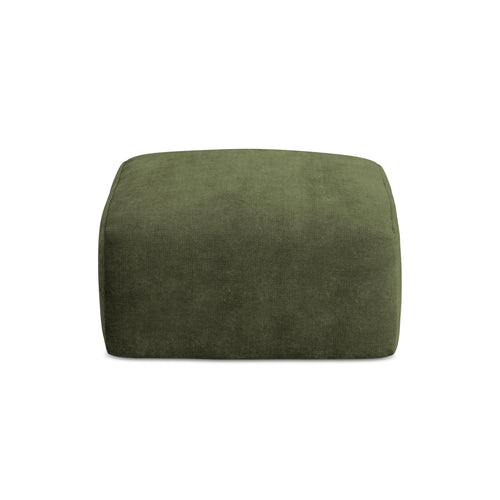 LaMiaSofa Poef Savona - chenille stof - olijf - 65x65x40