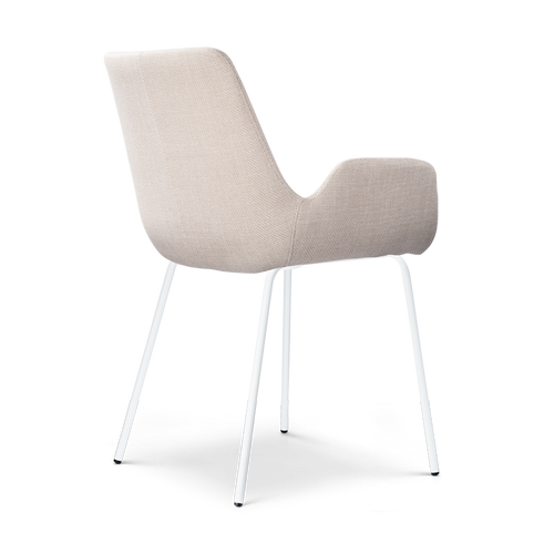 Nolon Nora-Eef Eetkamerstoel Beige - met Armleuning - Wit