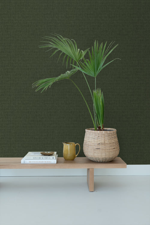 ESTAhome behang krokodillenhuid vergrijsd olijfgroen - 53 cm x 10.05 m - 139187