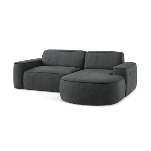 LaMiaSofa hoekbank rechts Melissa - chenille stof - donkergrijs - 224x166x70