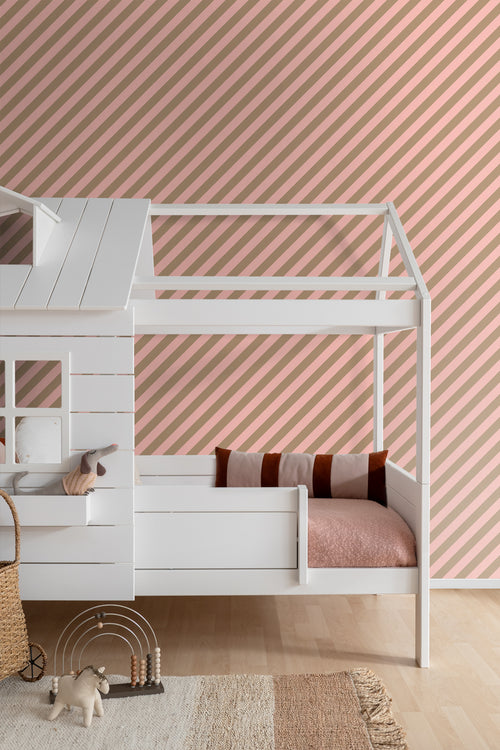 ESTAhome behang strepen roze en beige bruin - 50 x 900 cm - 139955 - vtwonen shop