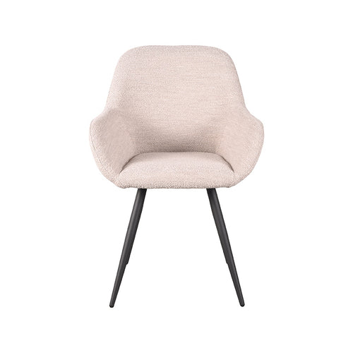 LABEL51 Eetkamerstoel Fender - Naturel Bouclé - Set van 2