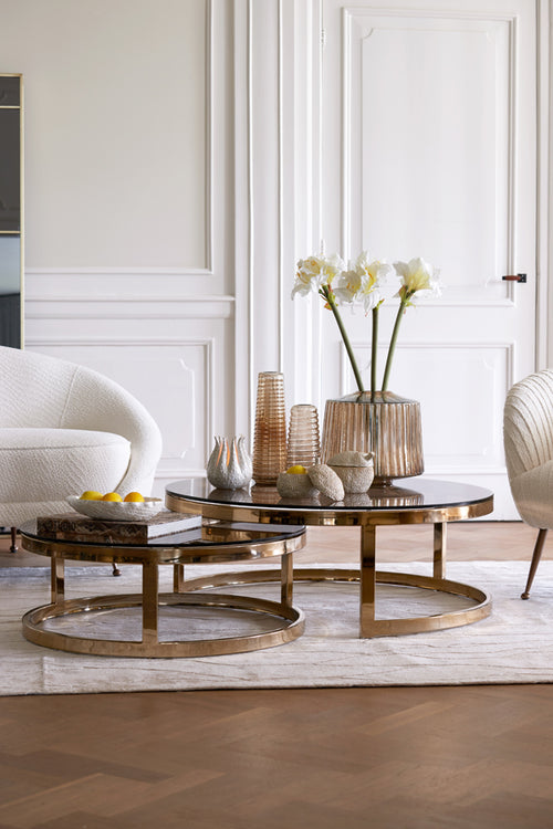 Light & Living salontafel MILAGRO - Ø100.5x36.5cm - goud - Set van 2