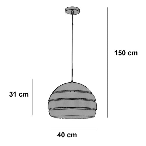 Freelight hanglamp Djarin - 1 lichts - 40  x 150   cm - zwart goud - vtwonen shop