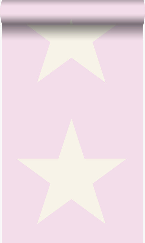Origin Wallcoverings behang sterren glanzend roze en wit - 53 cm x 10.05 m - 346827