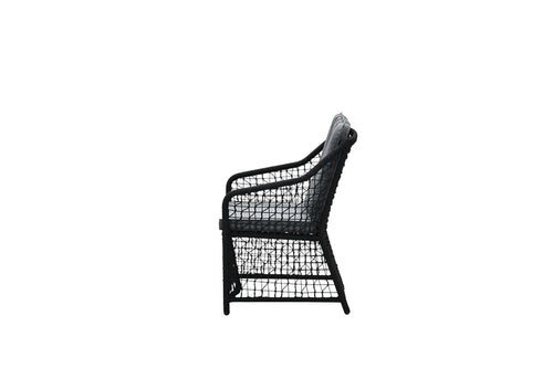 Vasto dining fauteuil - rope black - mystic grey
