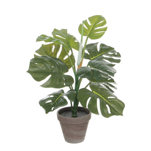 Mica Decorations Monstera Kunstplant in Bloempot Stan - H48 x Ø39 cm - Groen