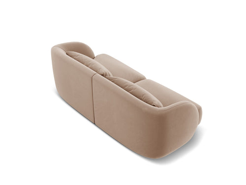 Cosmopolitan Design Bank Tulum 2-zits, flueel, beige - 90x180x70cm