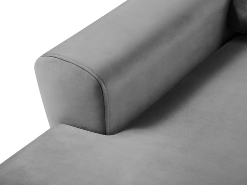 Cosmopolitan Design Uitklapbare hoekbank links met opbergdoos Kyoto 4-zits, flueel lichtgrijs - 145x241x88cm