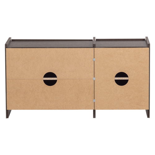 WOOOD tv meubel 102 cm Brock - Essen Fineer - Middenbruin - 53x102x44