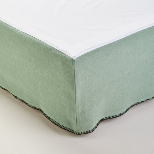 Madura Hoes voor boxspring Nino groen van grijs en zwarte slinger 180x200 cm