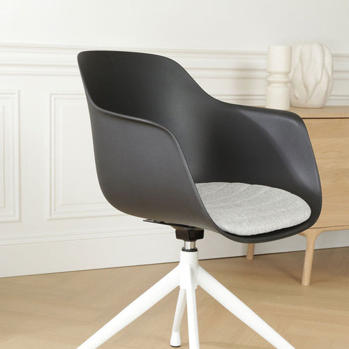 Nolon Nola-Liz Eetkamerstoel Zwart - Lichtgrijs - Draaibaar - Wit - vtwonen shop
