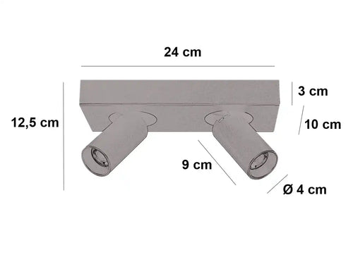 Highlight spot Eliano - 2 lichts - 24  x 12.5   cm - zwart - vtwonen shop