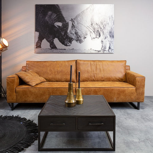 StarFurn Salontafel New York - Vierkant Zwart Hout - 80x80x40cm - vtwonen shop