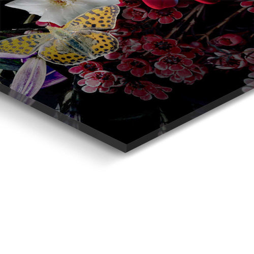 Reinders Sparkling Floral glasschilderij -  meerkleurig/multi color - woonkamer - 78x116cm