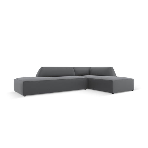 Cosmopolitan Design - Modulaire hoekbank rechts Siena 4-zits, imitatieleer donkergrijs - 180x273x69cm