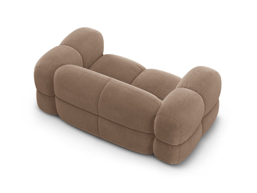 Cosmopolitan Design Bank Loretto 2-zits, flueel donkerbeige - 100x180x68cm