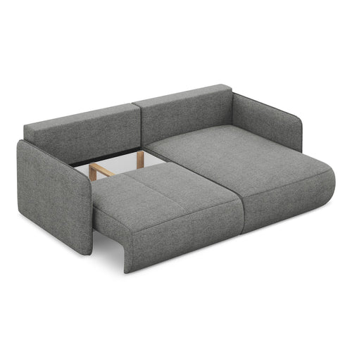 LaMiaSofa hoekbank rechts Palermo - chenille stof - olifant - 207x148x86