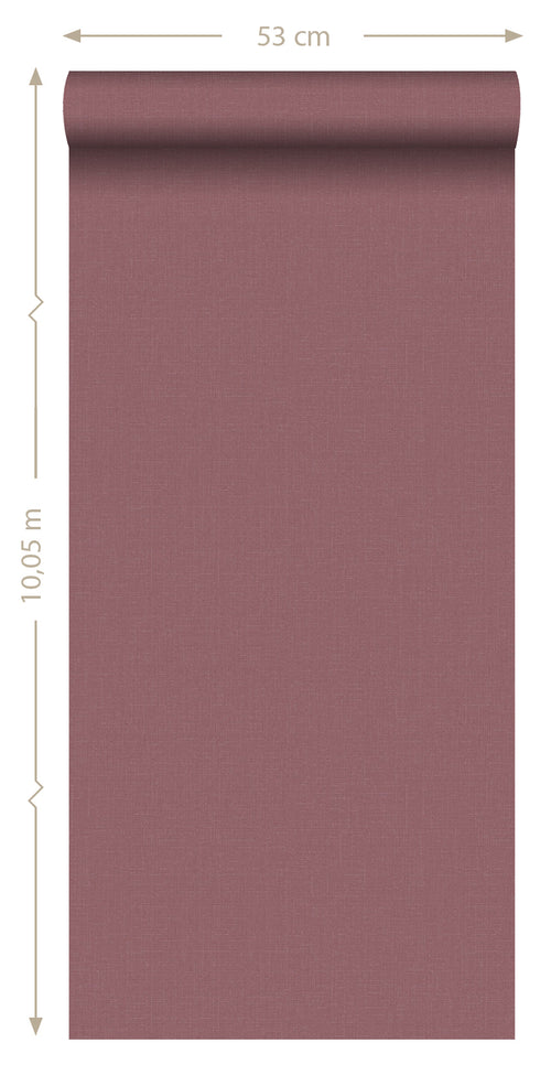 ESTAhome behang linnenstructuur bordeaux rood - 53 cm x 10.05 m - 148744