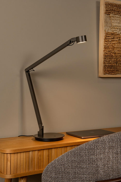 Lucide bureaulamp OGDEN - Geïntegreerde LED - Grijs ijzer