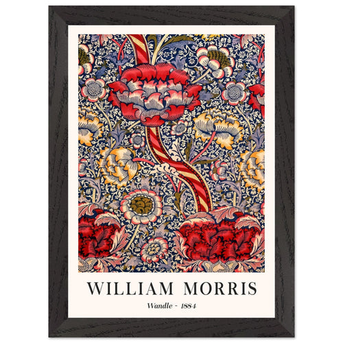 Artfulprints Poster met Lijst William Morris - Wandle   - A4 21x29.7 cm - Rood