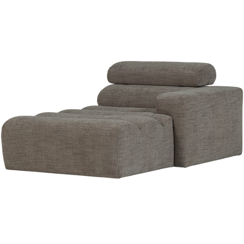 WOOOD chaise longue element arm rechts Novi - Polyester- Grijs Melange - 86x109x173
