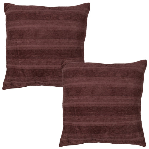 WOOOD kussen chenille-jacquard Alika - Aubergine - Set van 2 - vtwonen shop