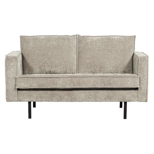 WOOOD 2-zits bank Rodeo - Ribstof - Donkerzand - 85x150x86