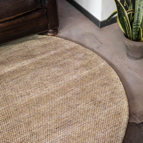 Interieur05 Vloerkleed Gerecycled Materiaal Rond Ciro Geel/Naturel op=op - 180 x 180 cm - vtwonen shop