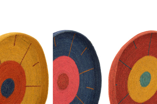 J-Line wanddecoratie plateau Cirkels + Lijnen - zeegras - mix - 3 stuks - vtwonen shop