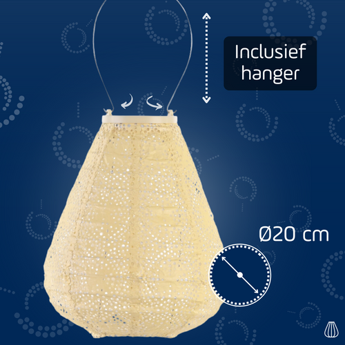 Lumiz solar lampion - charme tulip - 20 cm - geel