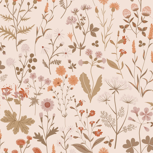 ESTAhome behang veldbloemen beige - 53 cm x 10.05 m - 139596