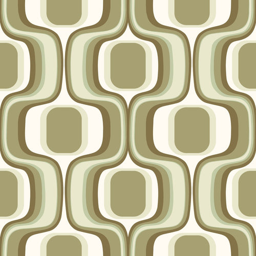 ESTAhome behang retro ornamenten groen - 50 x 900 cm - 131586