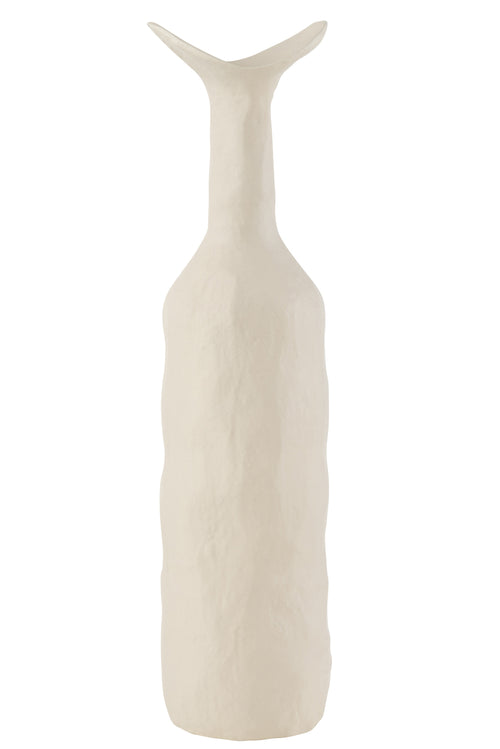 J-Line vaas Agra - aluminium - wit - large - 50.5 cm hoog