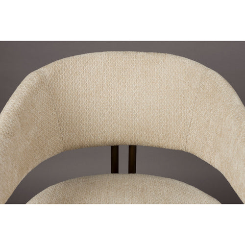 Dutchbone Naida Eetkamerstoelen Armleuning Beige - Set van 2