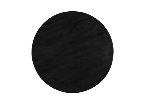 Livingfurn eetkamertafel Jesper Round - 130cm - mangohout - zwart