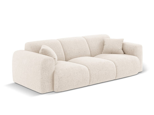 Cosmopolitan Design Bank Nolio 3-zits, chenille, lichtbeige - 95x235x72cm
