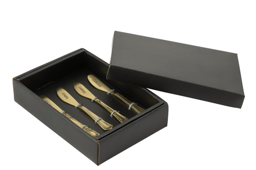 J-Line bestek Messing - brass - goud - doos van 4