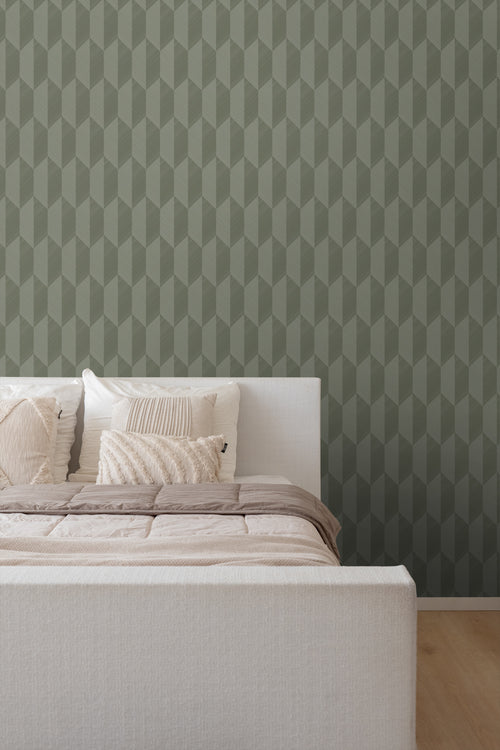 Origin Wallcoverings eco-texture vliesbehang 3D-motief donkergroen - 50 x 900 cm - 348036 - vtwonen shop