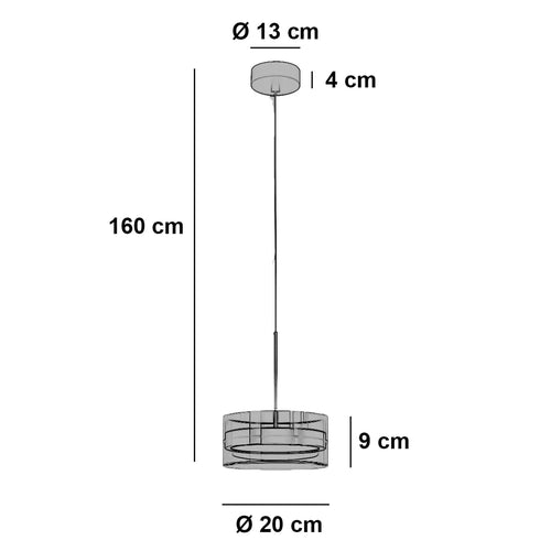 Highlight hanglamp Enzo - 1 lichts - 20  x 160   cm - zwart - vtwonen shop