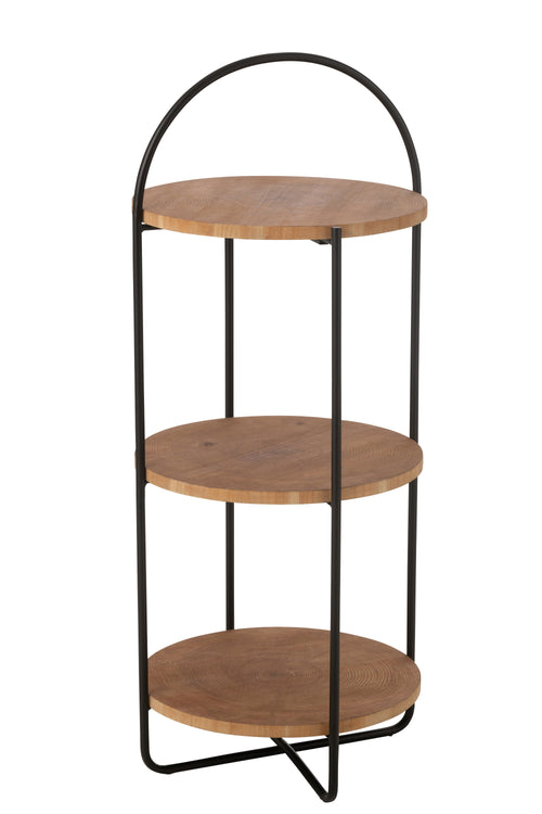 J-Line rek Mia - ijzer - naturel/zwart