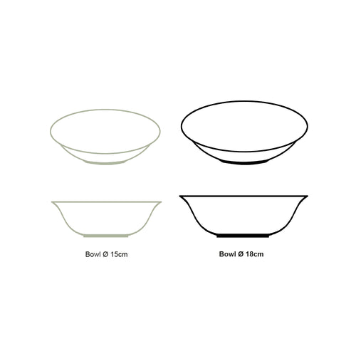 vtwonen - Kommen - Mat Zwart - 18 cm - Set van 6