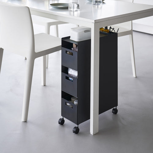 Yamazaki Tower Opbergmanden op wielen 3-laags - Zwart - vtwonen shop