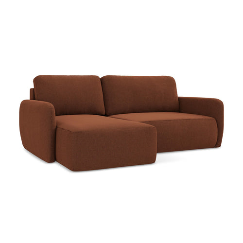 LaMiaSofa hoekbank links Corle - textuurstof - terracotta - 207x148x86
