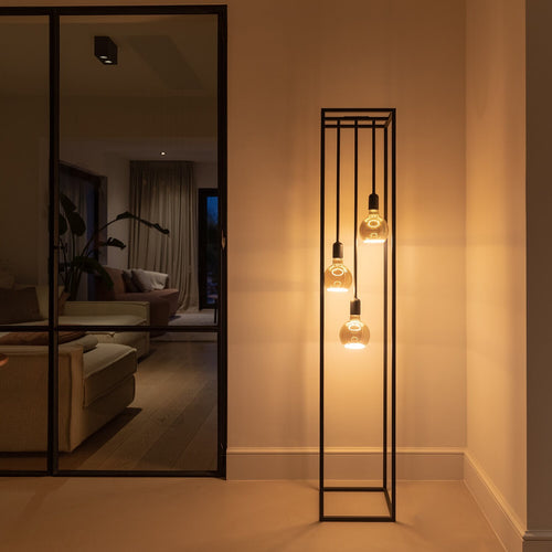 Atmooz vloerlamp Basra - zwart - Ø 29 x H 160 cm - E27