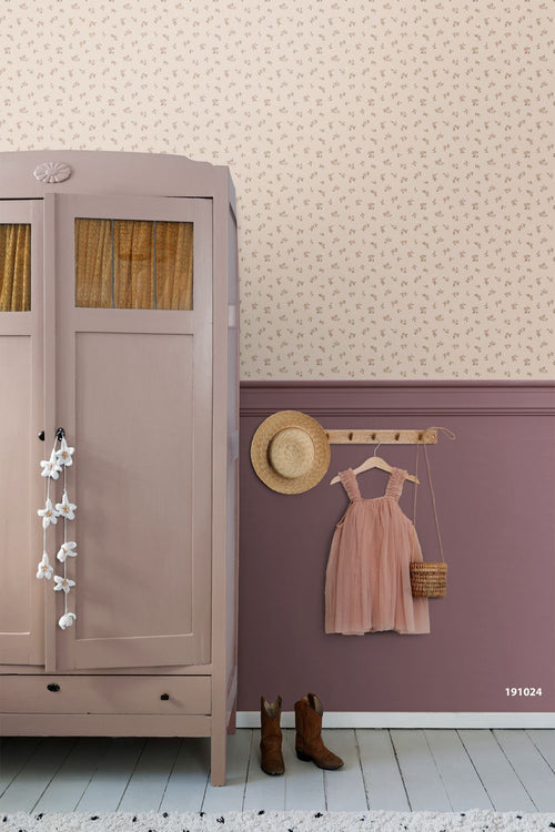 ESTAhome behang vintage bloemetjes oudroze - 50 x 900 cm - 132221