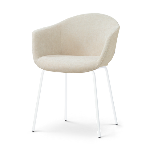 Nolon Nora-Otis Eetkamerstoel Cotton Beige - met Armleuning - Wit - vtwonen shop