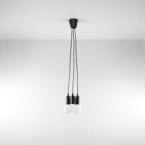 Sollux Lighting Hanglamp DIEGO 3 zwart - 15x15x90cm