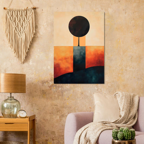 Artfulprints Poster Boho – Graphic dusk   - 50x70 cm - Oranje